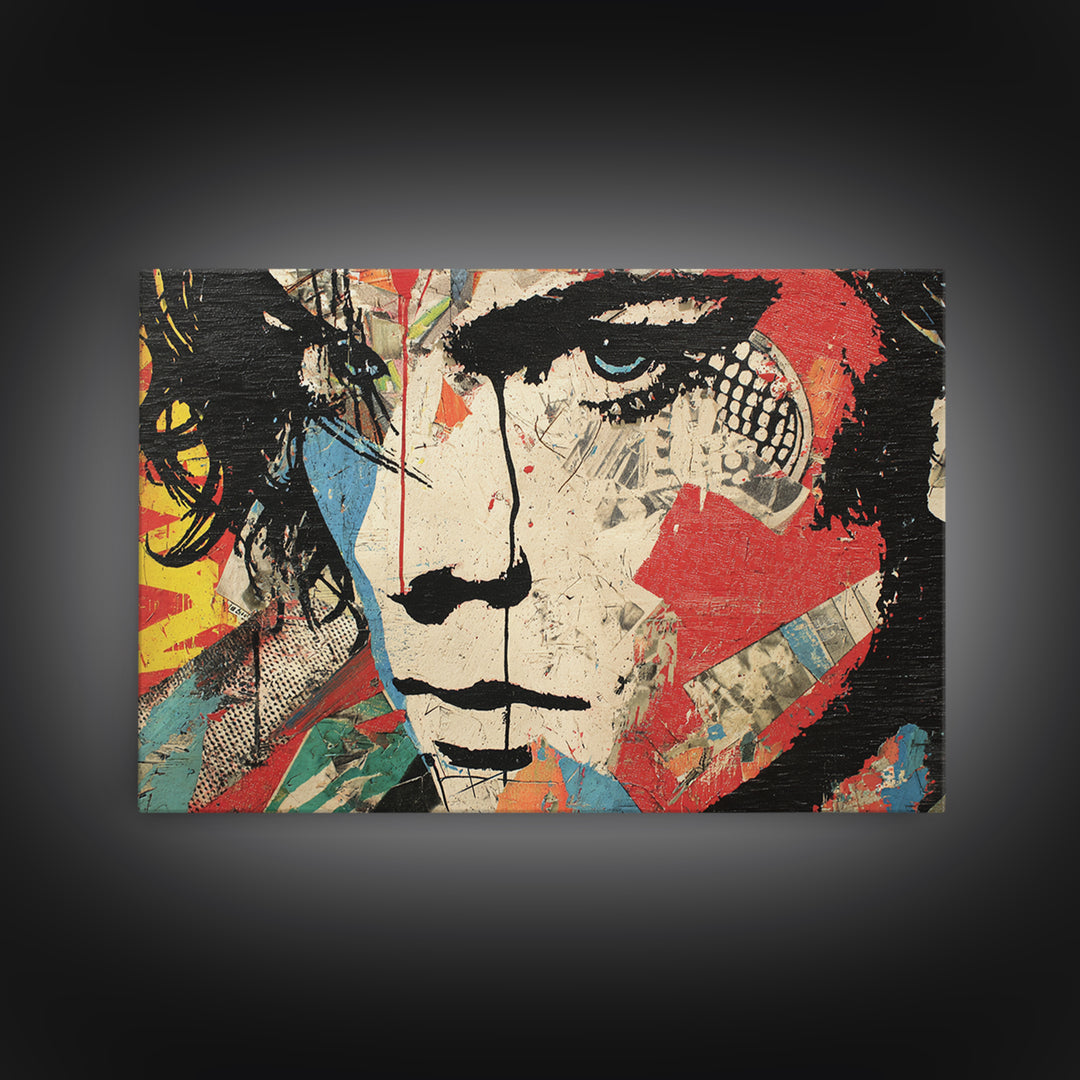 Bold Stencil Portrait Canvas Print, Street Art, Modern Decor, Living Room Decor, Fine Art, Urban, Poster, Wall Decor, STR-3x2-53