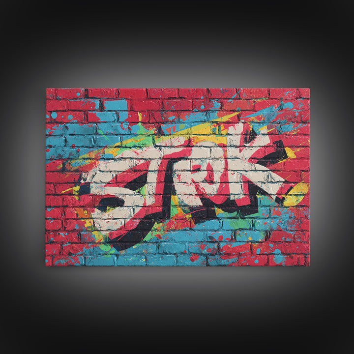 Brick Wall Texture Canvas Print, Street Art, Art Print, Living Room Decor, Abstract Art, Urban, Original Painting, STR-3x2-56