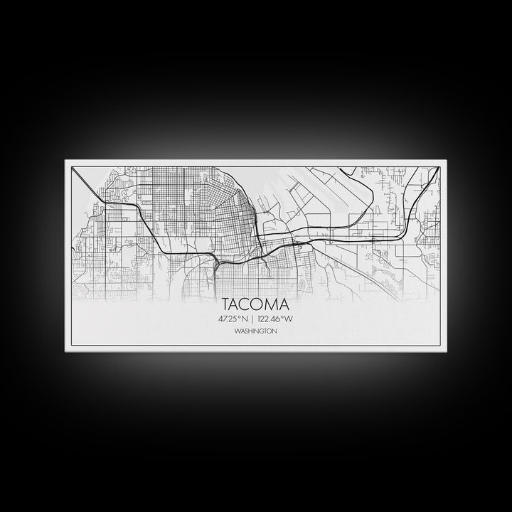 Tacoma City Map, Washington Art, Map Print, Modern Wall Art, Wall Art, Canvas Art, Gift For The Home, Farmhouse Wall Décor, City Wall Art