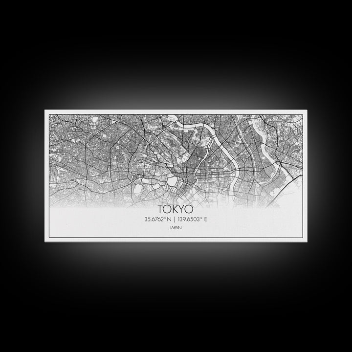 Tokyo City Map, Japan Art, Map Print, Modern Wall Art, Wall Art, Canvas Art, Asian Art Print, Gift For Coworker, Office Wall Art, Wall Décor