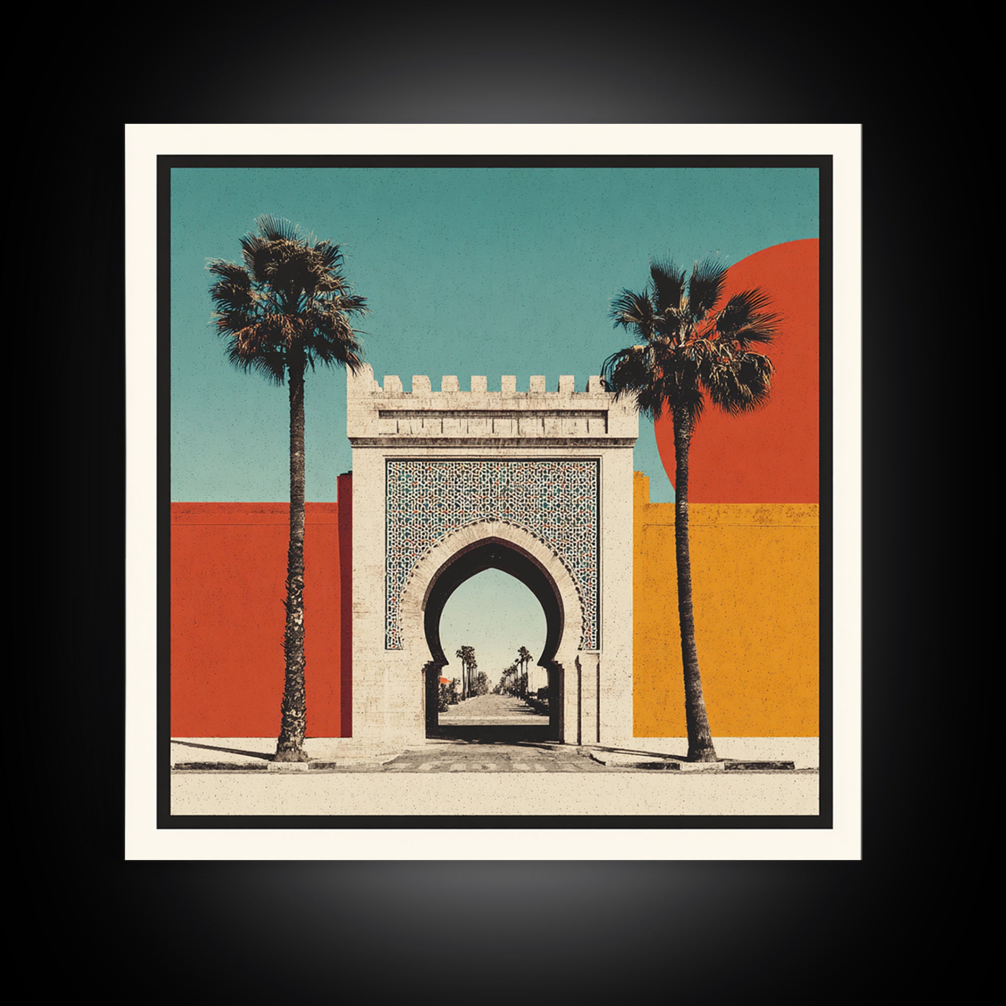 Marrakesh Arch and Tile Pattern Poster Canvas Print, Travel Poster(2), Gallery Wall Set, Living Room Decor, Fine Art, Voyage, TPO-1x1-17