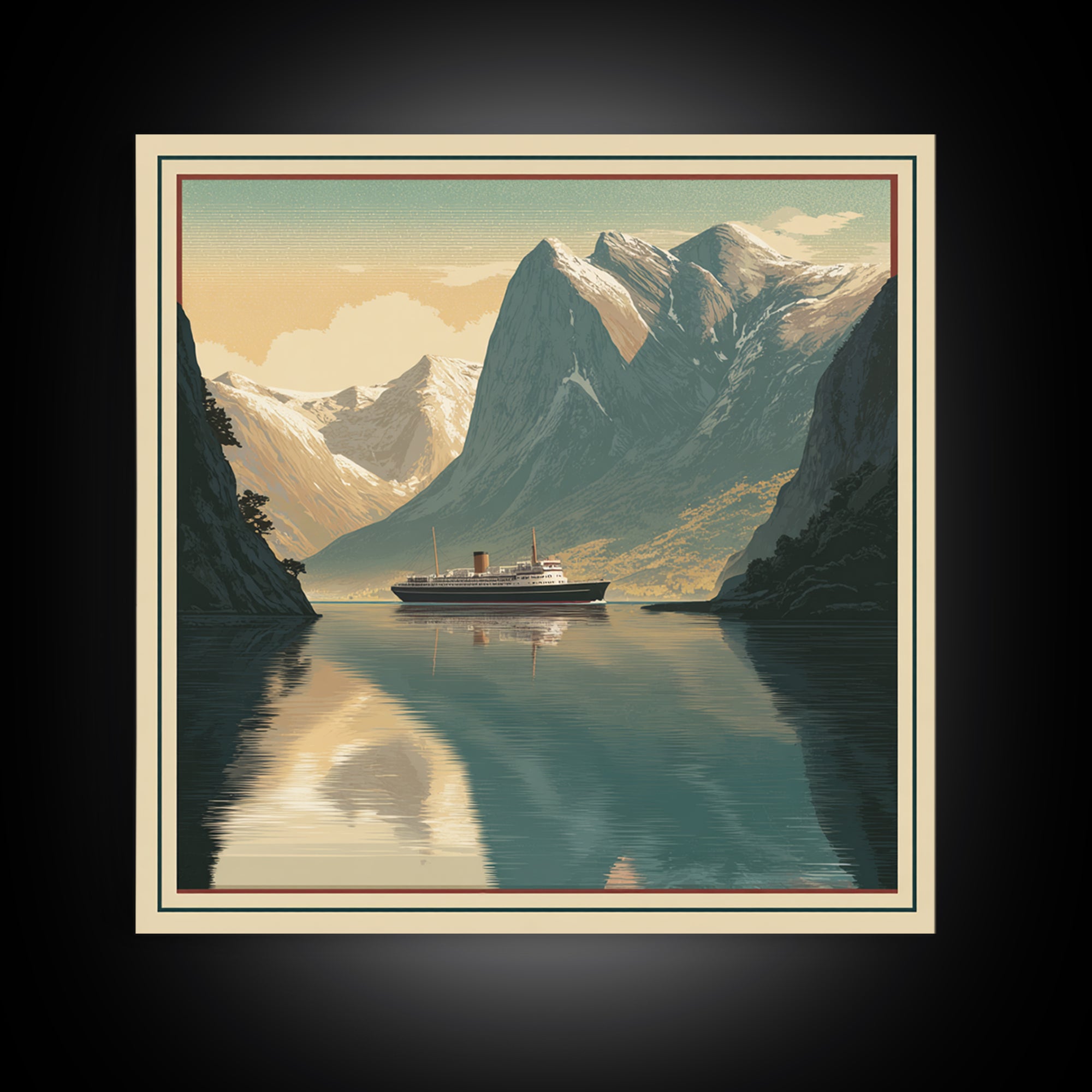 Norway Fjord Cruise Poster Canvas Print, Travel Poster(2), Digital Poster, Living Room Decor, Fine Art, Voyage, TPO-1x1-94