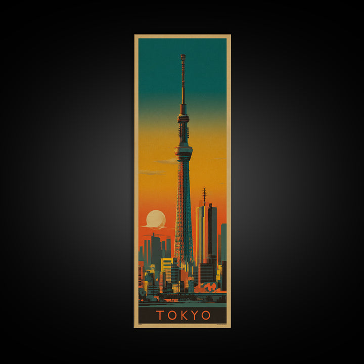 Tokyo Night Skyline Canvas Print, Travel Poster(2), Room Decor, Living Room Decor, Fine Art, Voyage, Travel Gift, Wall Hanging, TPO-1x3-17