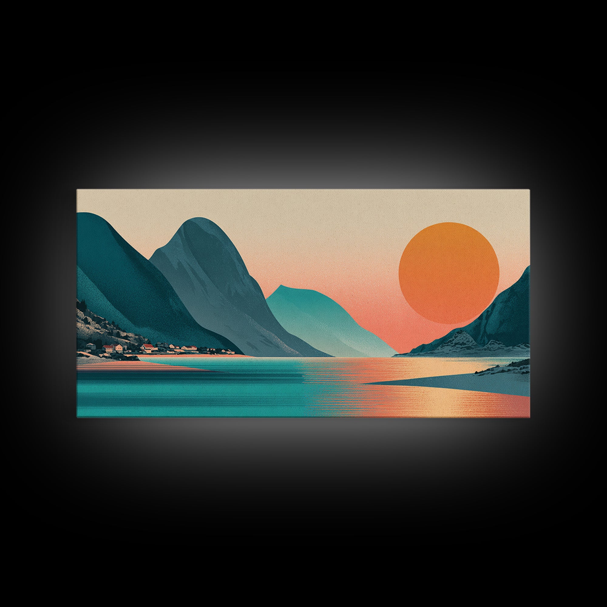 Norway Fjord Cruise Poster Framed Canvas Print, Travel Poster(2), Fine Art Print, Living Room Decor, Fine Art, Voyage, TPO-2x1-18