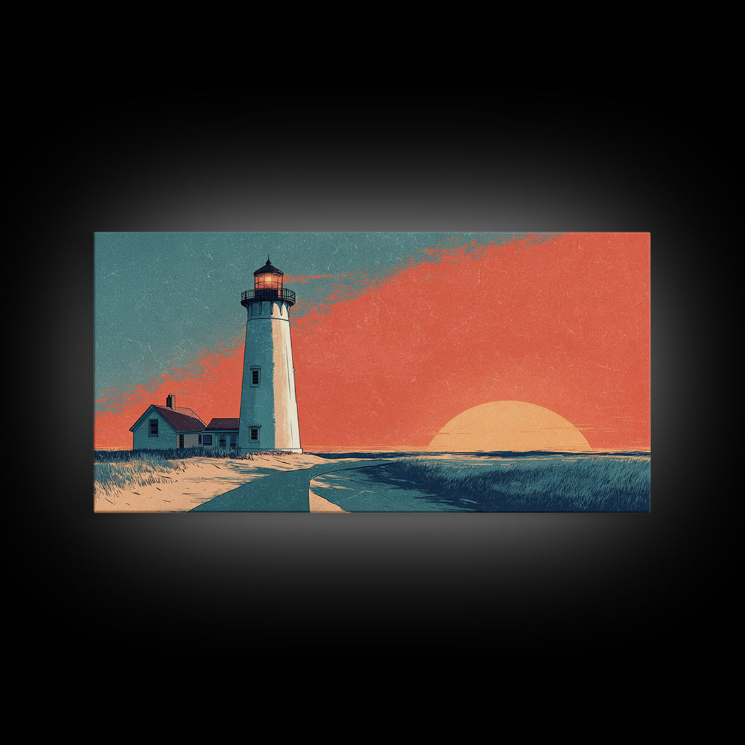 Cape Cod Lighthouse Summer Poster Canvas Print, Travel Poster(2), Room Decor, Living Room Decor, Fine Art, Voyage, Travel Gift, TPO-2x1-62