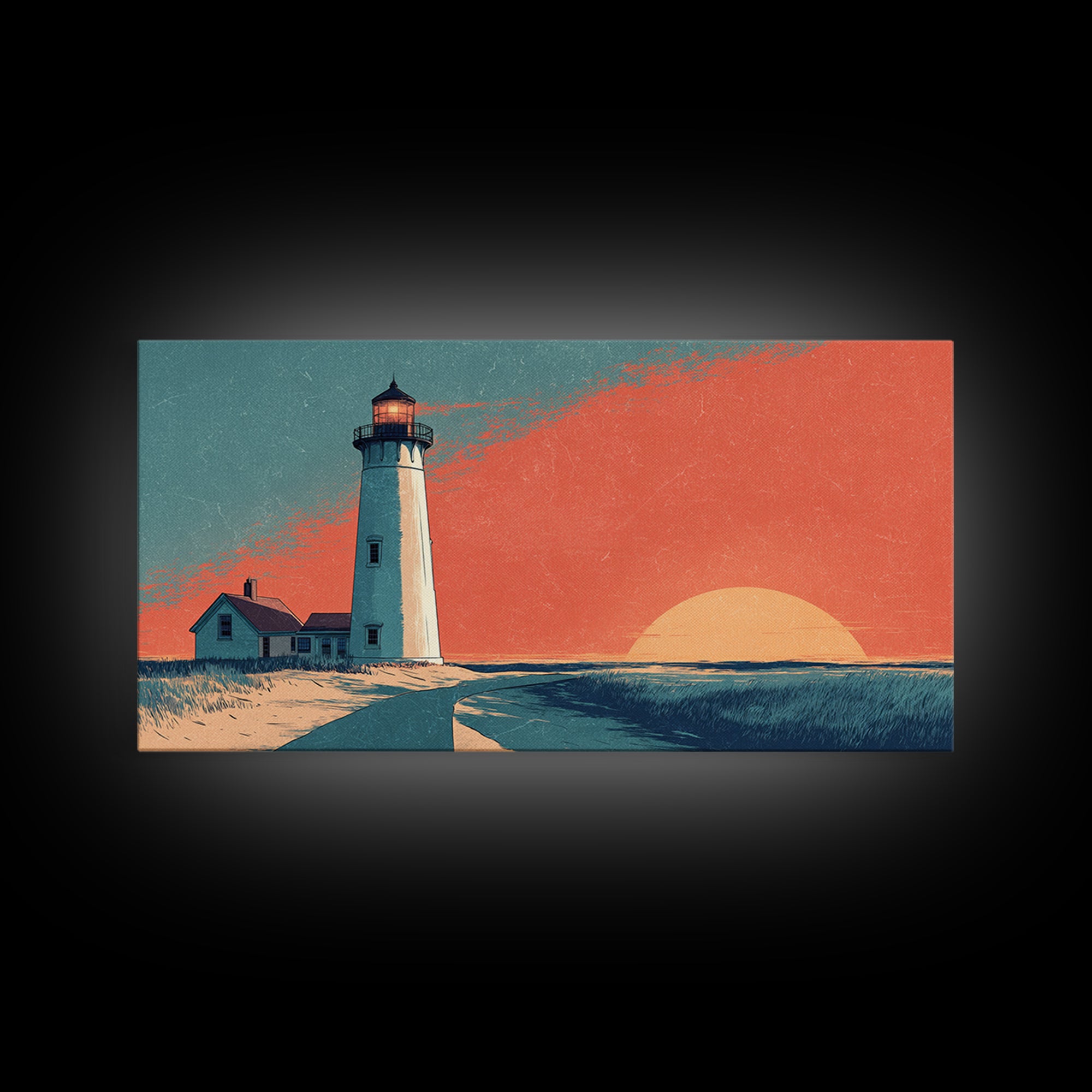 Cape Cod Lighthouse Summer Poster Canvas Print, Travel Poster(2), Room Decor, Living Room Decor, Fine Art, Voyage, Travel Gift, TPO-2x1-62