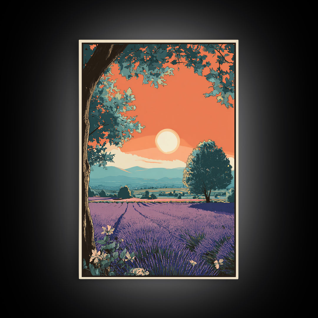 Provence Lavender Field Poster Canvas Print, Travel Poster(2), Fine Art Print, Living Room Decor, Fine Art, Voyage, Posters, TPO-2x3-31