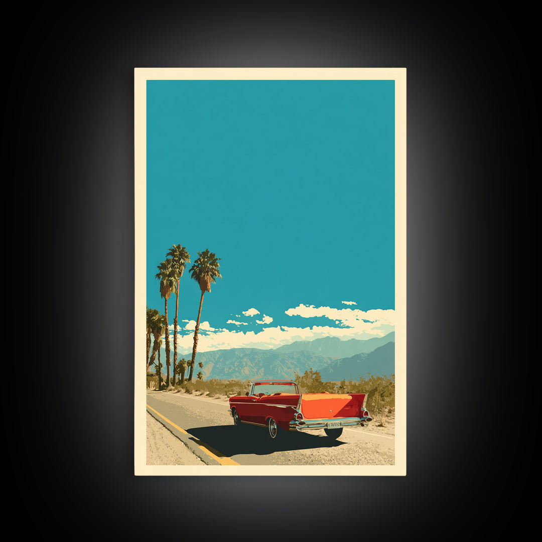 Route 66 Desert Road Canvas Print, Travel Poster(2), Living Room Decor, Oil Painting, Voyage, Downloadable Prints, TPO-2x3-71