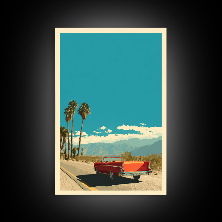 Route 66 Desert Road Canvas Print, Travel Poster(2), Living Room Decor, Oil Painting, Voyage, Downloadable Prints, TPO-2x3-71