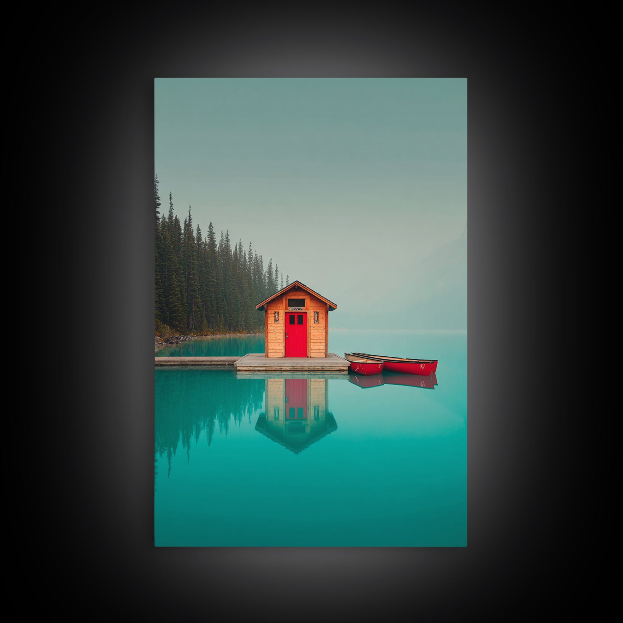 Banff Lake with Turquoise Water Canvas Print, Travel Poster(2), Set of 3 Wall Art, Living Room Decor, Fine Art, Voyage, TPO-2x3-99