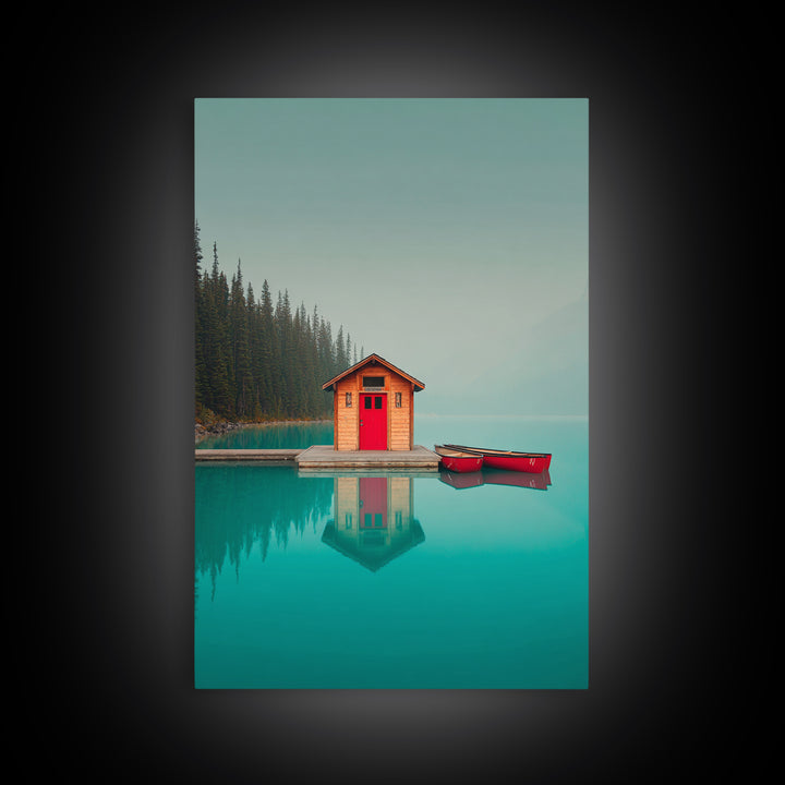 Banff Lake with Turquoise Water Canvas Print, Travel Poster(2), Set of 3 Wall Art, Living Room Decor, Fine Art, Voyage, TPO-2x3-99