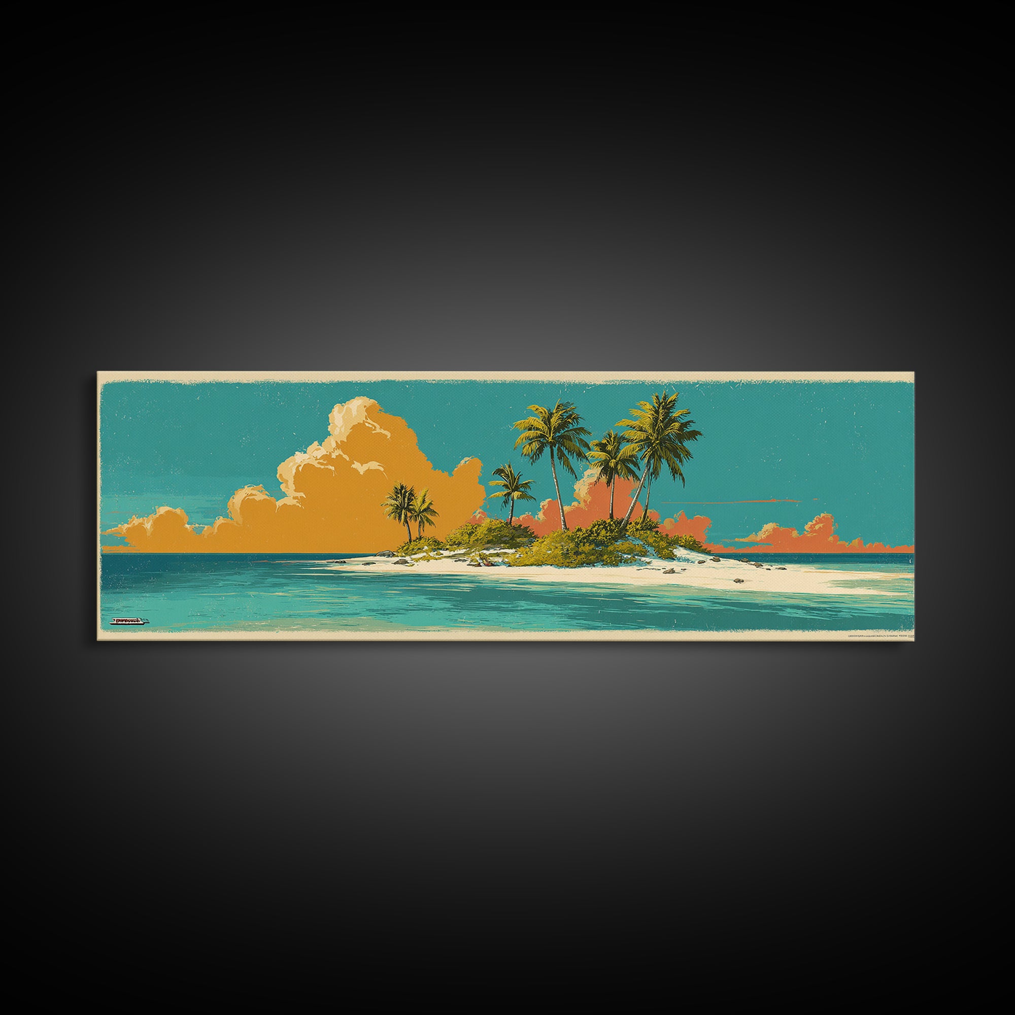 Tropical Island Lagoon Poster Canvas Print, Travel Poster(2), Poster Art, Living Room Decor, Fine Art, Voyage, Wall Decor, TPO-3x1-16