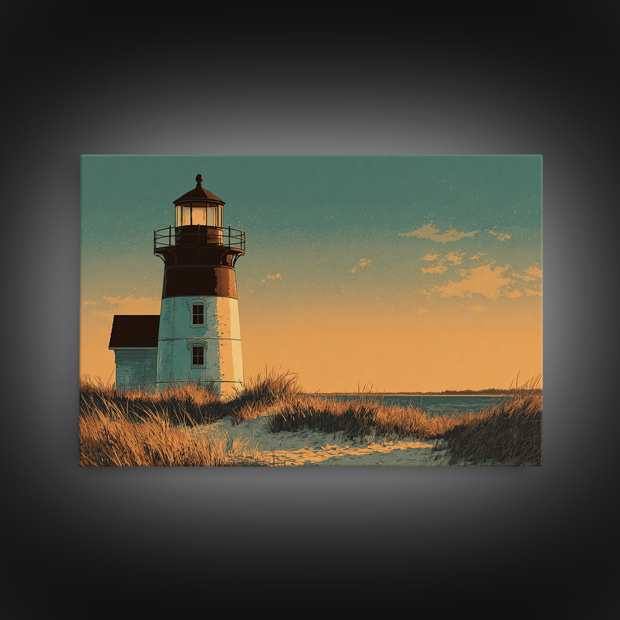 Cape Cod Lighthouse Summer Poster Canvas Print, Travel Poster(2), Wall Hanging, Living Room Decor, Voyage, Landscape Art, TPO-3x2-22