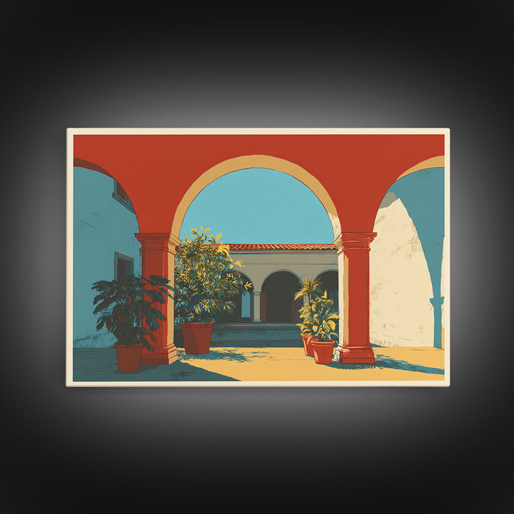Marrakesh Arch and Tile Pattern Poster Canvas Print, Travel Poster(2), Digital Poster, Living Room Decor, Fine Art, Voyage, TPO-3x2-93