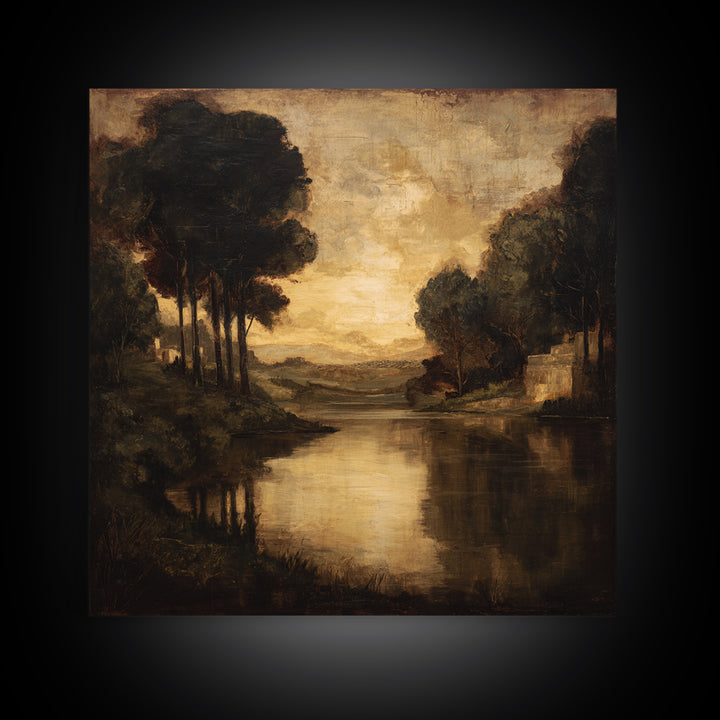 Classic Oil Painted Landscape Canvas Print, Traditional Art, Room Decor, Living Room Decor, Fine Art, Classic, Digital Art, TRA-1x1-25