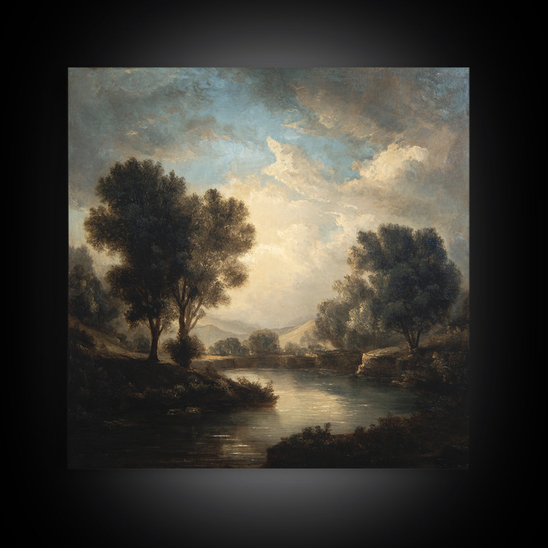 Classic Oil Painted Landscape Canvas Print, Traditional Art, Room Decor, Living Room Decor, Fine Art, Classic, Digital Art, TRA-1x1-49