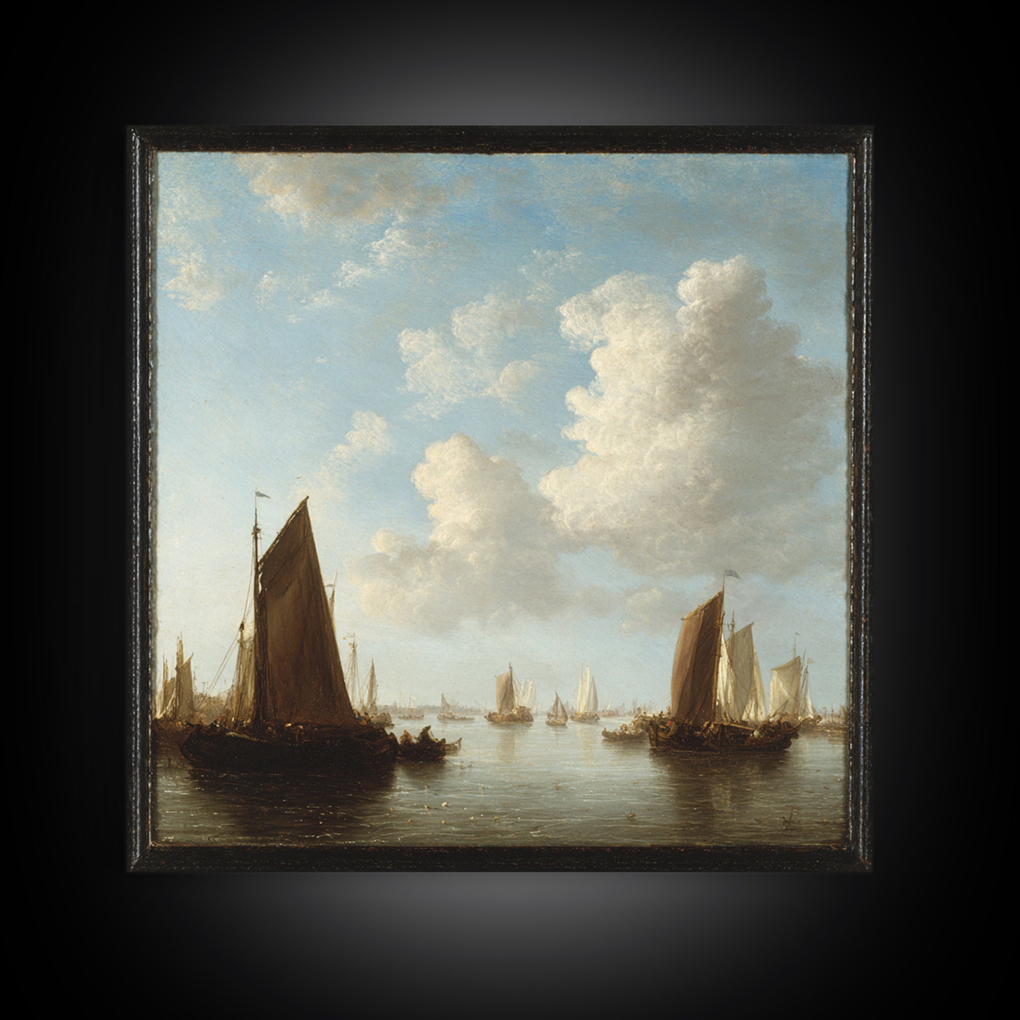Seascape with Sailboats and Cloudy Sky Canvas Print, Traditional Art, Fine Art Print, Living Room Decor, Fine Art, Classic, TRA-1x1-5