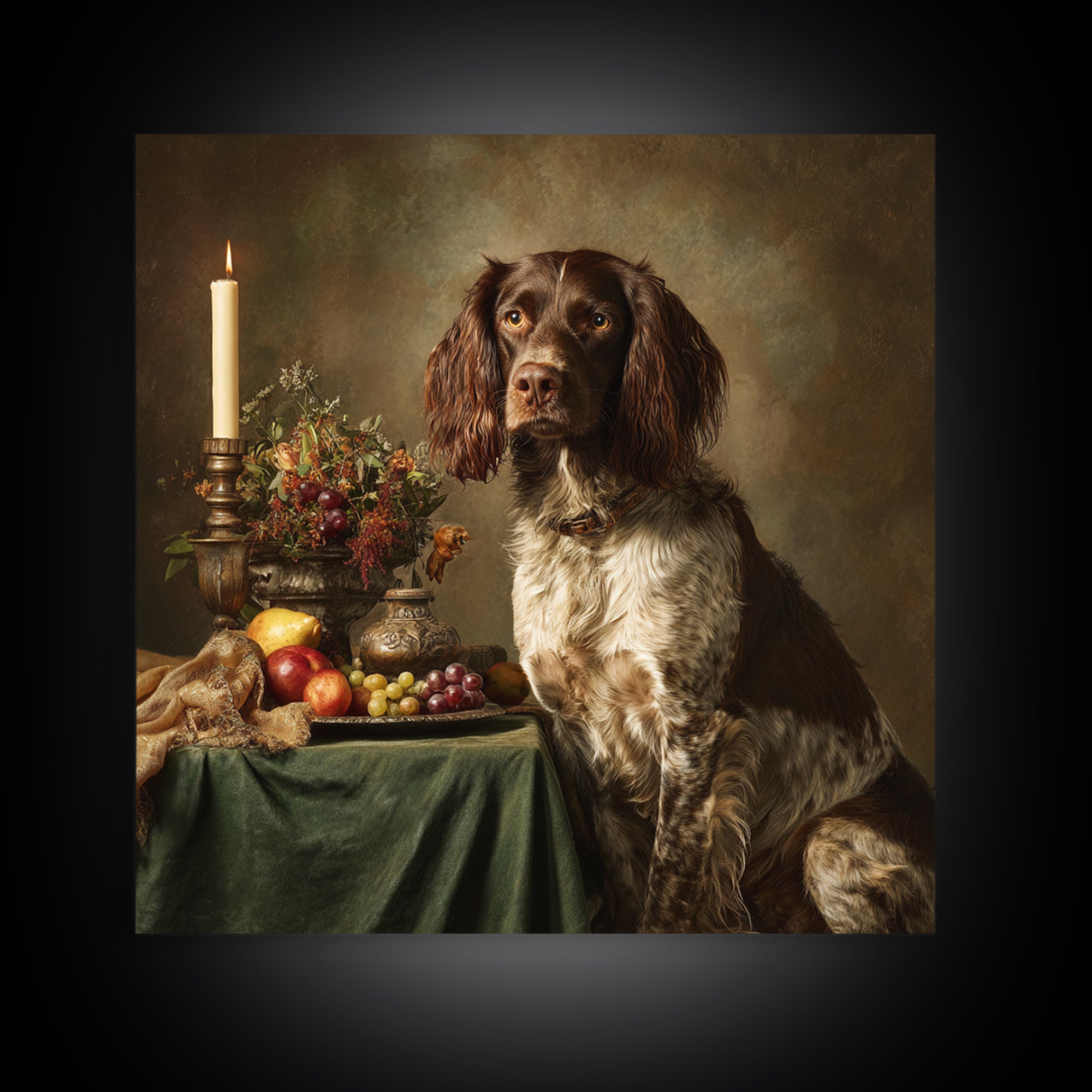 Hunting Dog Portrait Canvas Print, Traditional Art, Custom Art, Living Room Decor, Classic, Modern Decor, Fine Art Print, TRA-1x1-60