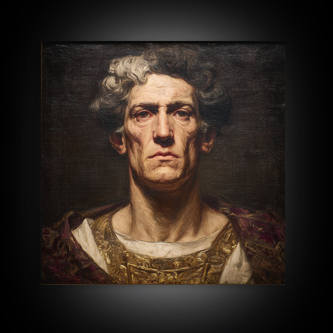 Classical Portrait with Dignified Lighting Canvas Print, Traditional Art, Fine Art Print, Living Room Decor, Classic, TRA-1x1-80