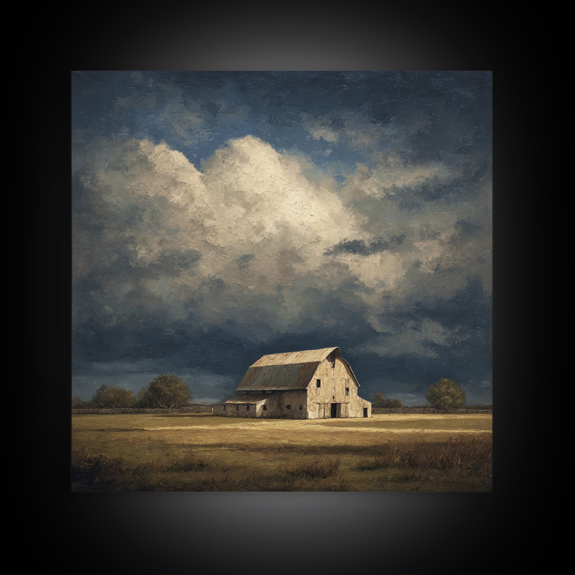 Barn and Farmland Canvas Print, Traditional Art, Fine Art Print, Living Room Decor, Fine Art, Classic, Wall Decor, Painting, TRA-1x1-95