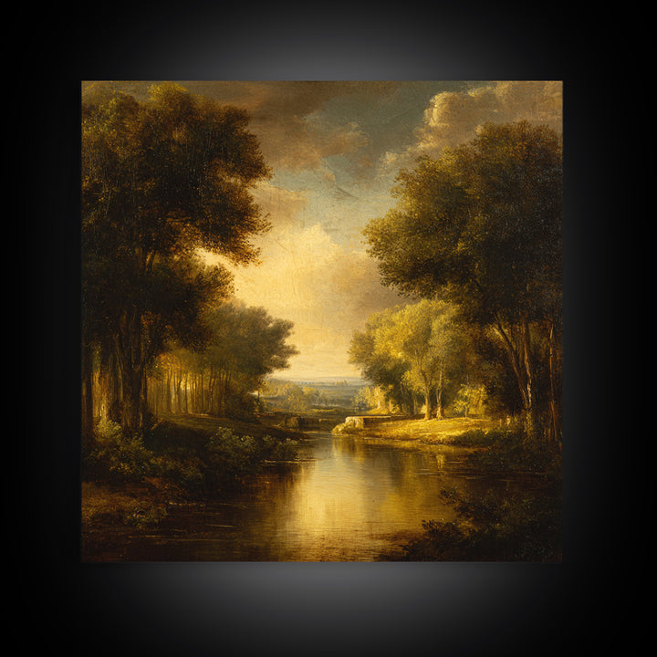 Classic Oil Painted Landscape Canvas Print, Traditional Art, Art Print, Living Room Decor, Fine Art, Classic, Custom Art, TRA-1x1-97