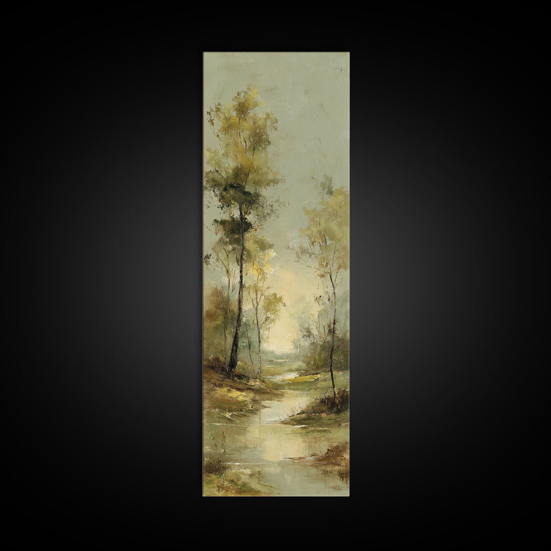 Autumn Forest Road Canvas Print, Traditional Art, Indian Art, Living Room Decor, Oil Painting, Classic, Textured Painting, TRA-1x3-100