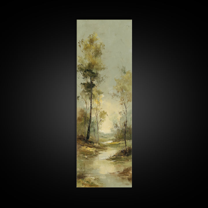 Autumn Forest Road Canvas Print, Traditional Art, Indian Art, Living Room Decor, Oil Painting, Classic, Textured Painting, TRA-1x3-100