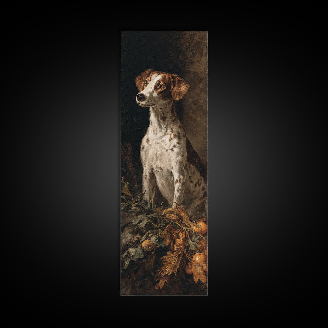 Hunting Dog Portrait Framed Canvas Print, Traditional Art, Art, Living Room Decor, Classic, Printable Art, Art Commissions, TRA-1x3-24