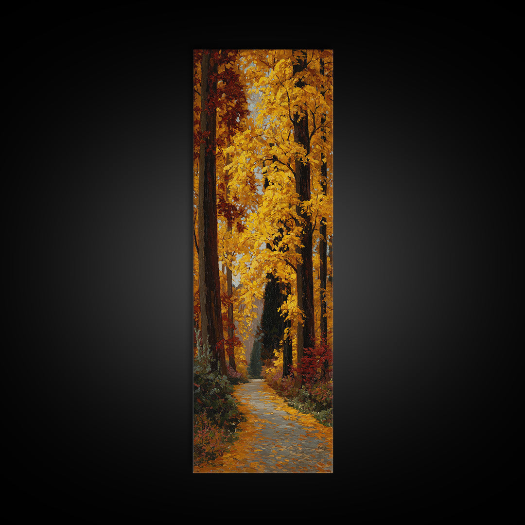 Autumn Forest Road Canvas Print, Traditional Art, Wall Decor, Living Room Decor, Classic, Art Commissions, Japanese Art, TRA-1x3-28