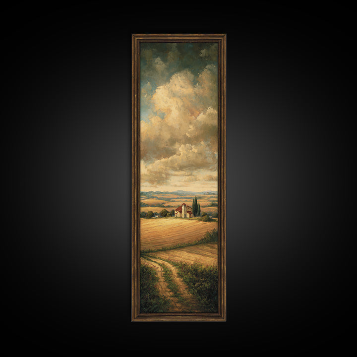 Barn and Farmland Canvas Print, Traditional Art, Boho, Living Room Decor, Fine Art, Classic, Indian Wall Art, Japanese Decor, TRA-1x3-35