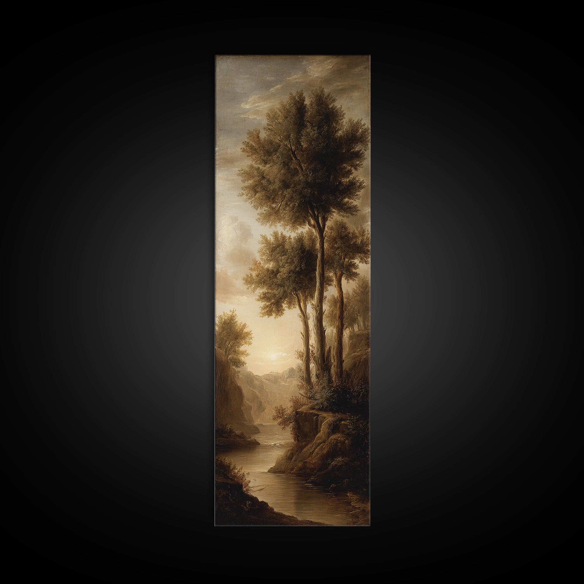 Classic Oil Painted Landscape Canvas Print, Traditional Art, Minimalist Decor, Living Room Decor, Oil Painting, Classic, TRA-1x3-37