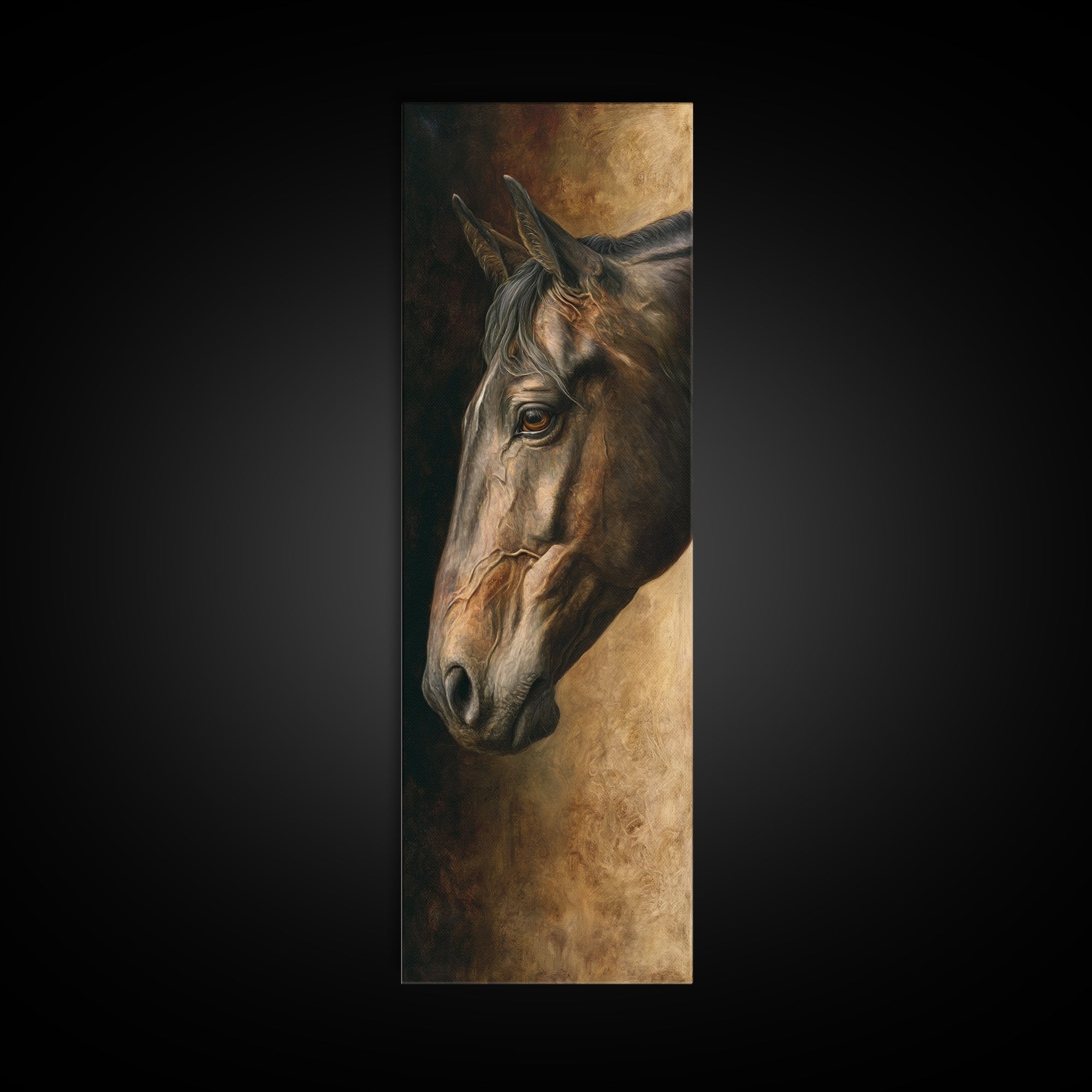 Realistic Horse Portrait Canvas Print, Traditional Art, Art Commissions, Living Room Decor, Fine Art, Classic, Pokemon Poster, TRA-1x3-39