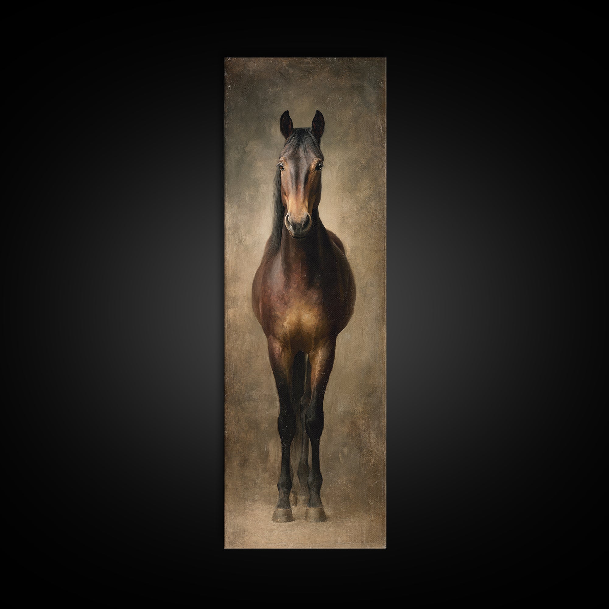 Realistic Horse Portrait Framed Canvas Print, Traditional Art, Statement Artwork, Living Room Decor, Fine Art, Classic, TRA-1x3-87