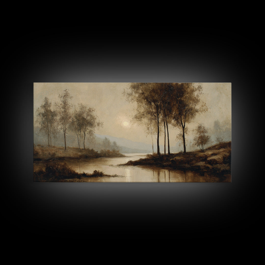 Classic Oil Painted Landscape Canvas Print, Traditional Art, Art Print, Living Room Decor, Fine Art, Classic, Custom Art, TRA-2x1-21