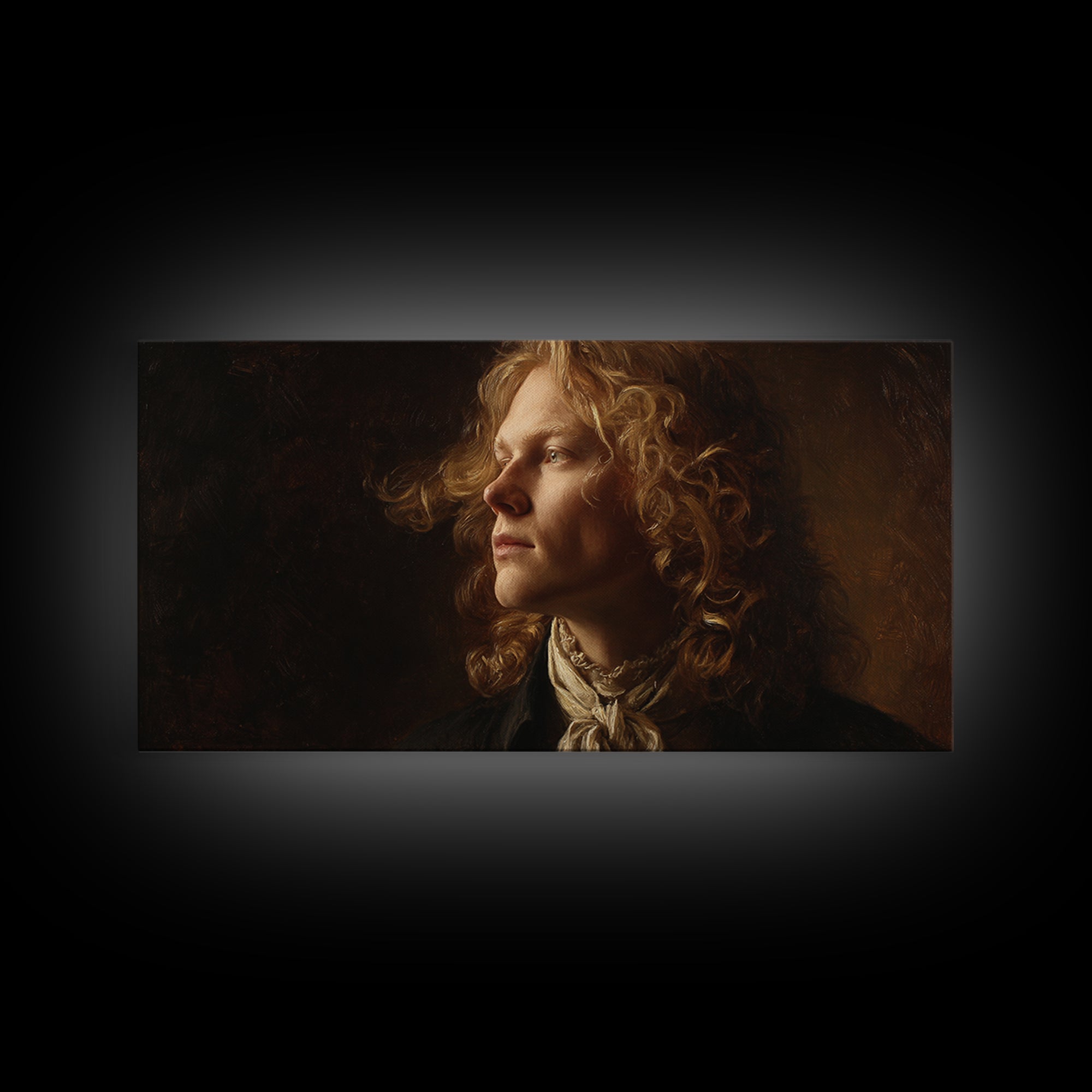 Classical Portrait with Dignified Lighting Framed Canvas Print, Traditional Art, Contemporary Art, Living Room Decor, Classic, TRA-2x1-28