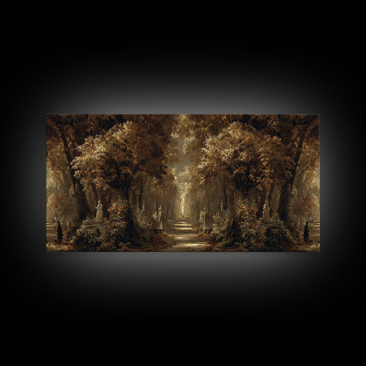Autumn Forest Road Framed Canvas Print, Traditional Art, Art Print, Living Room Decor, Fine Art, Classic, Custom Art, TRA-2x1-60