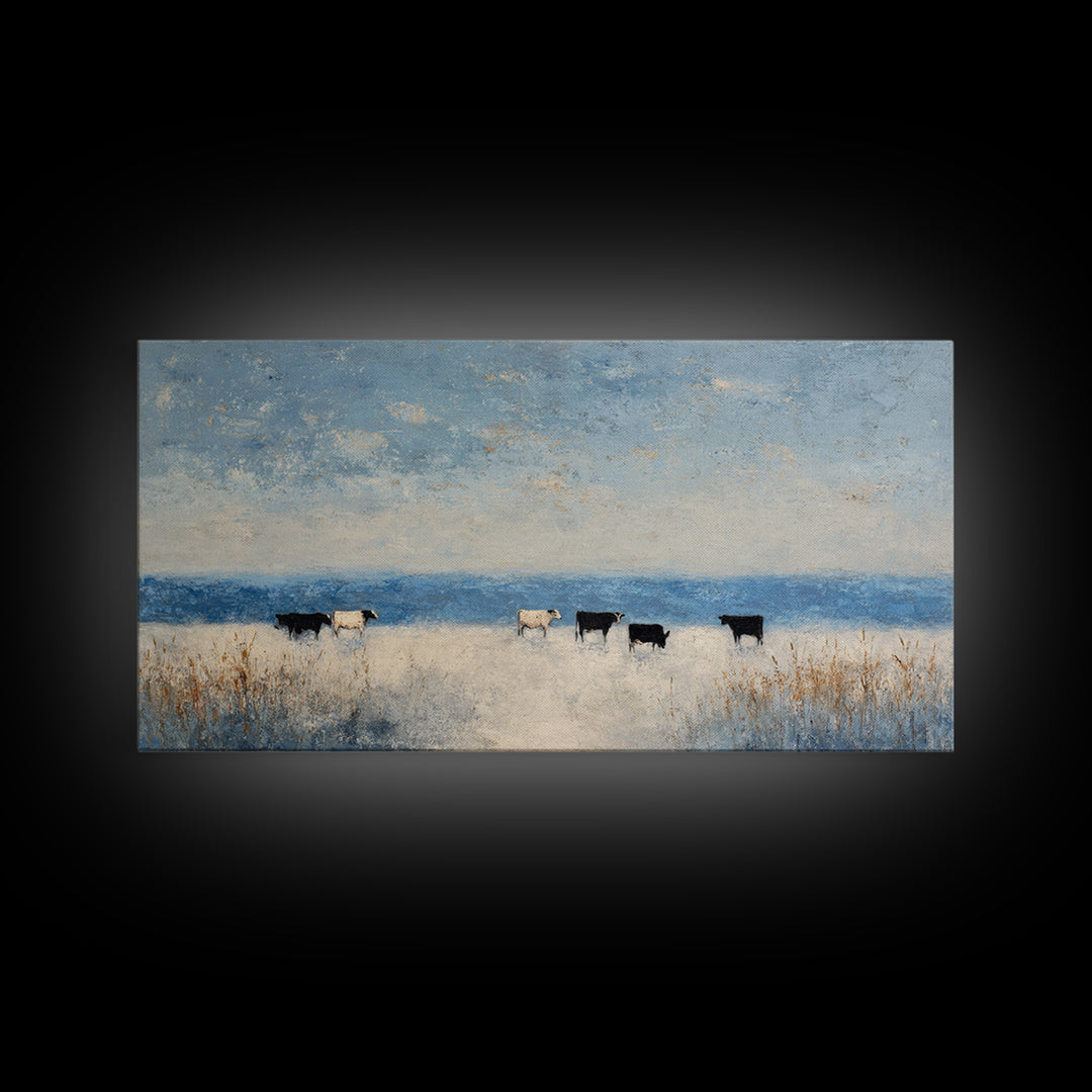 Snowy Village Landscape at Twilight Canvas Print, Traditional Art, Japanese Art, Living Room Decor, Fine Art, Classic, TRA-2x1-63