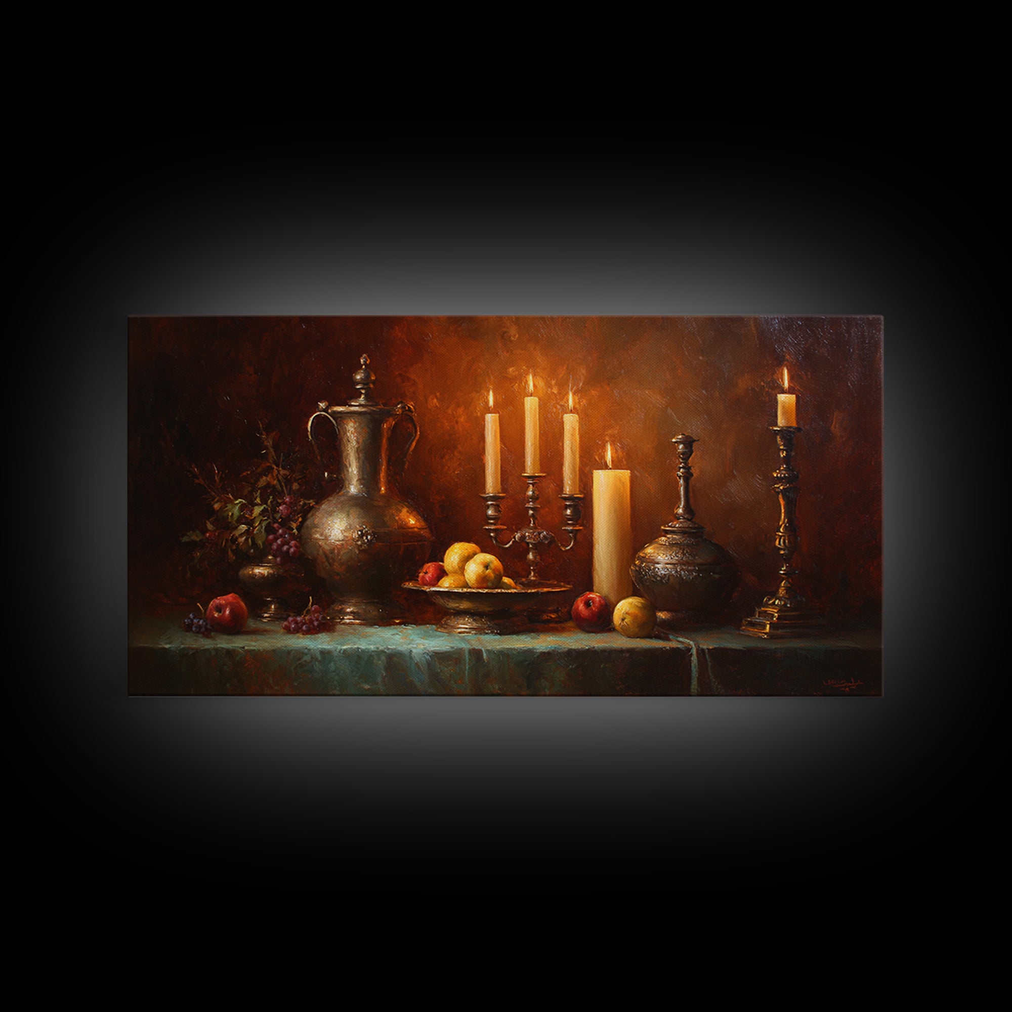 Classical Portrait with Dignified Lighting Canvas Print, Traditional Art, Living Room Decor, Fine Art, Classic, Dark Art, TRA-2x1-76