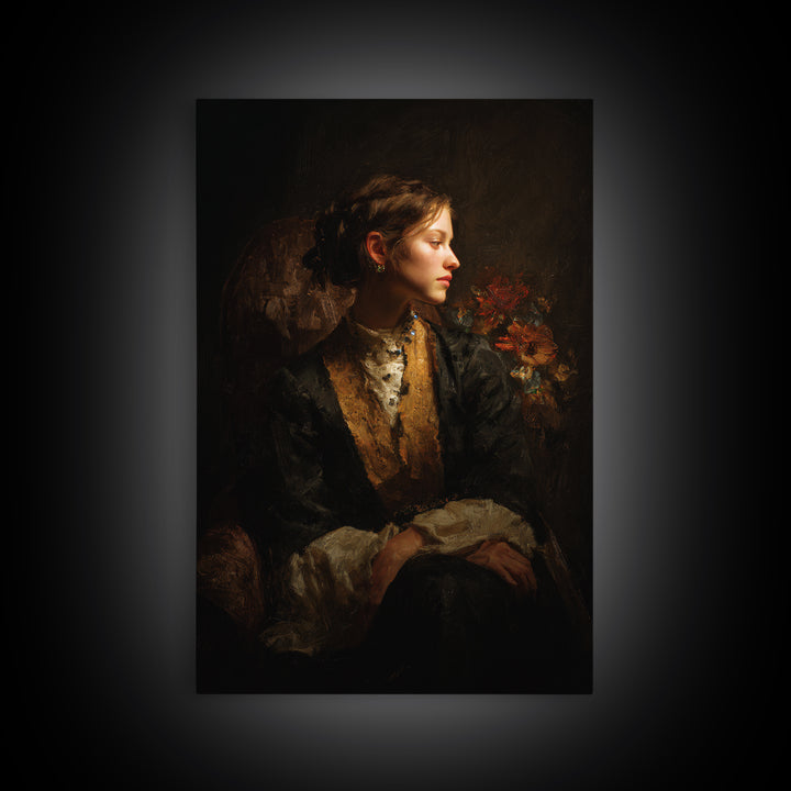 Classical Portrait with Dignified Lighting Canvas Print, Traditional Art, Gallery Decor, Living Room Decor, Fine Art, Classic, TRA-2x3-16