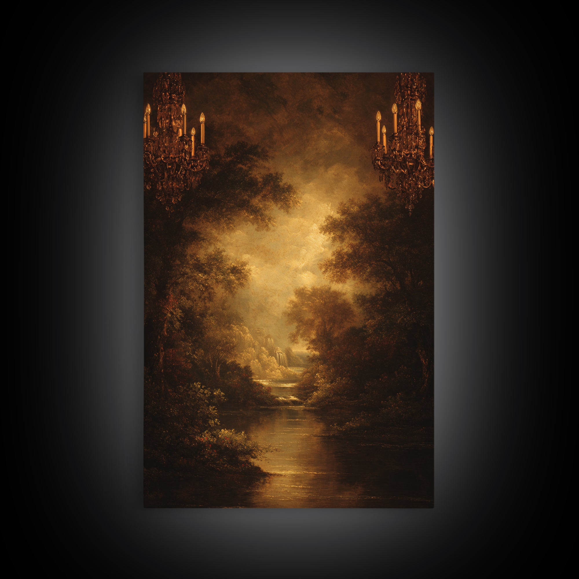 Classic Oil Painted Landscape Framed Canvas Print, Traditional Art, Printable Art, Living Room Decor, Watercolor Art, Classic, TRA-2x3-33