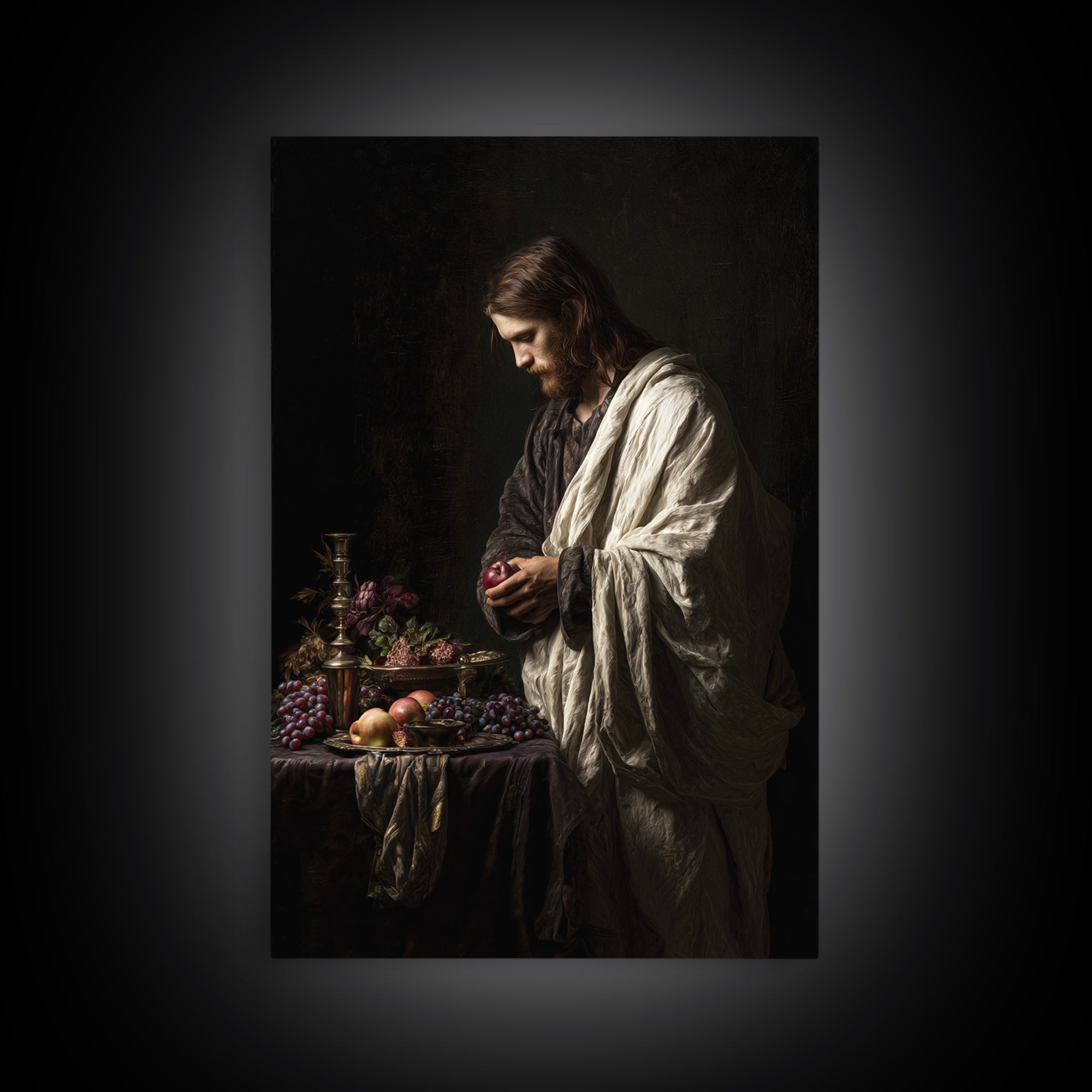 Classical Portrait with Dignified Lighting Canvas Print, Traditional Art, Contemporary Art, Living Room Decor, Classic, TRA-2x3-40