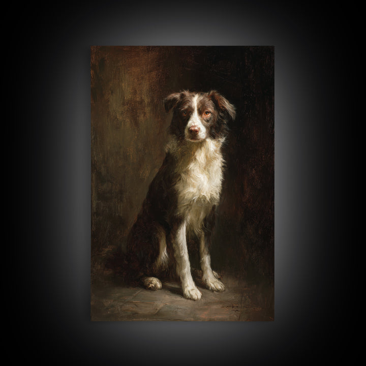 Hunting Dog Portrait Framed Canvas Print, Traditional Art, Art Commissions, Living Room Decor, Classic, Pokemon Poster, TRA-2x3-68