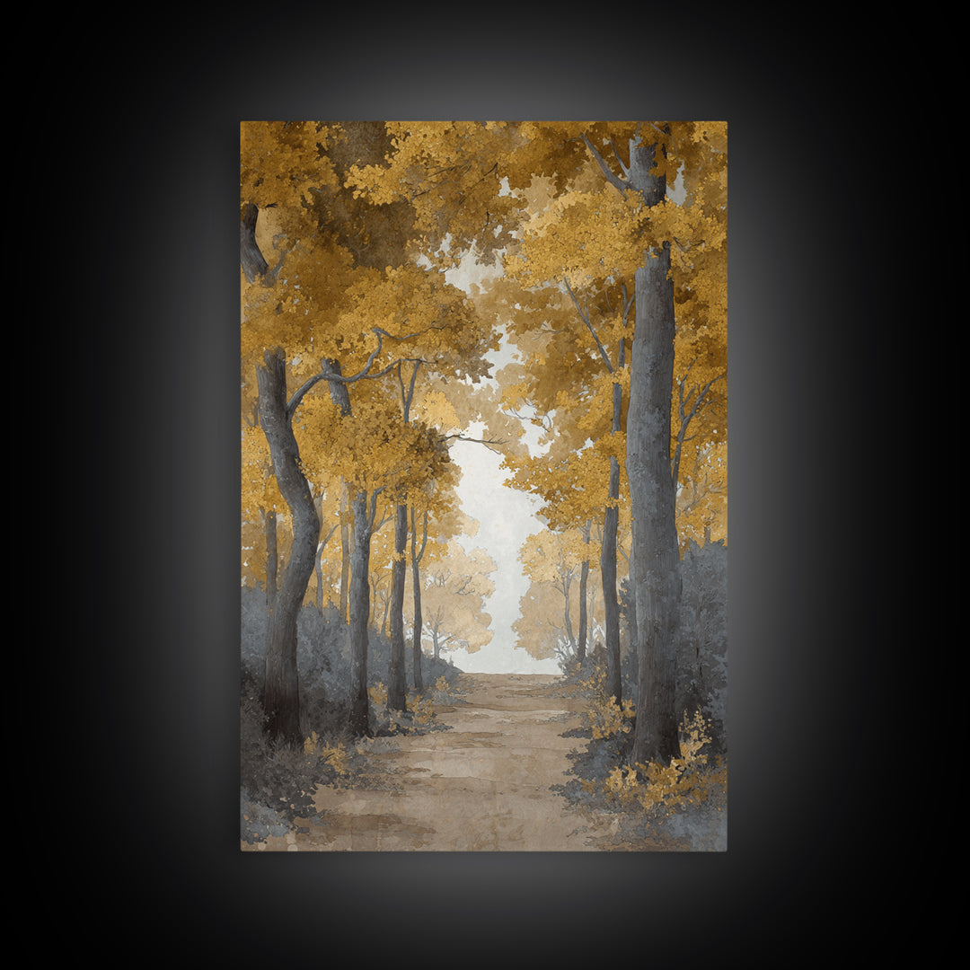 Pastoral Countryside with Cows in Field Framed Canvas Print, Traditional Art, Indian Art, Living Room Decor, Fine Art, Classic, TRA-2x3-87