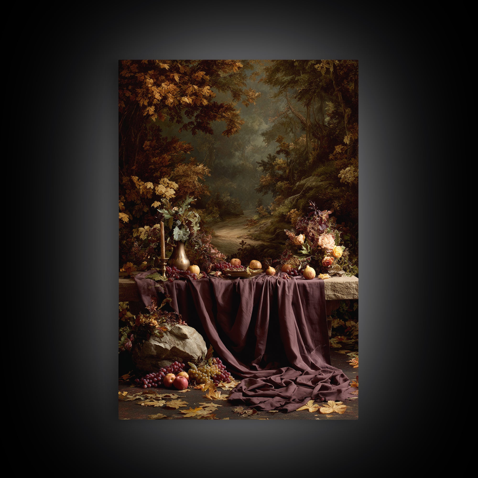 Autumn Forest Road Canvas Print, Traditional Art, Japanese Art, Living Room Decor, Classic, Gallery Decor, Neutral Decor, TRA-2x3-96