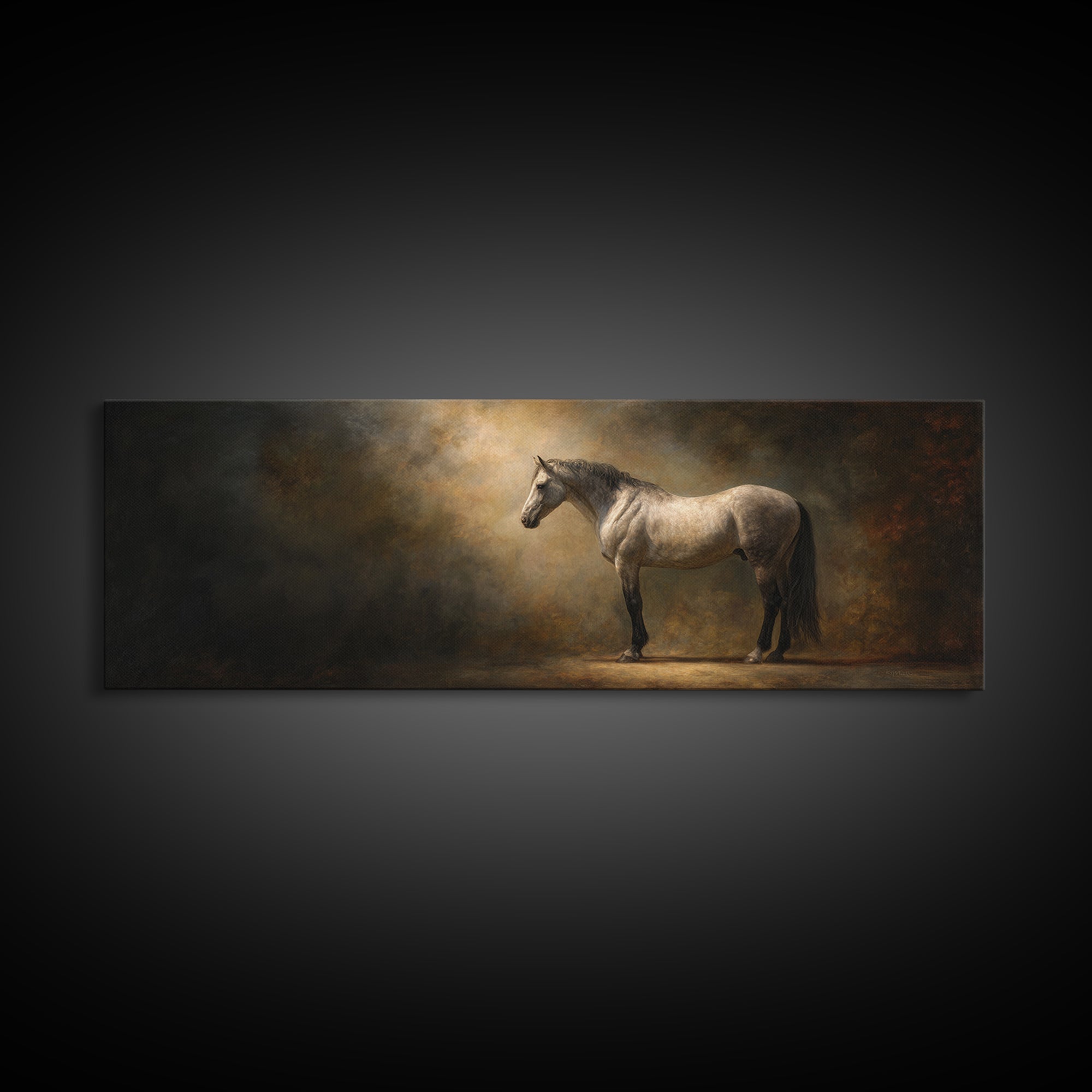 Realistic Horse Portrait Canvas Print, Traditional Art, Luxury Decor, Living Room Decor, Fine Art, Classic, Art Print, TRA-3x1-19