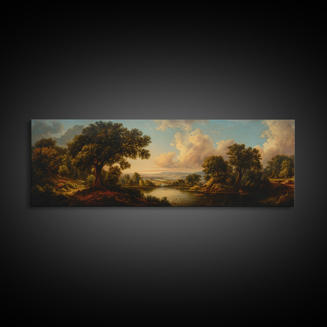 Classic Oil Painted Landscape Canvas Print, Traditional Art, Pokemon Poster, Living Room Decor, Watercolor Art, Classic, TRA-3x1-41