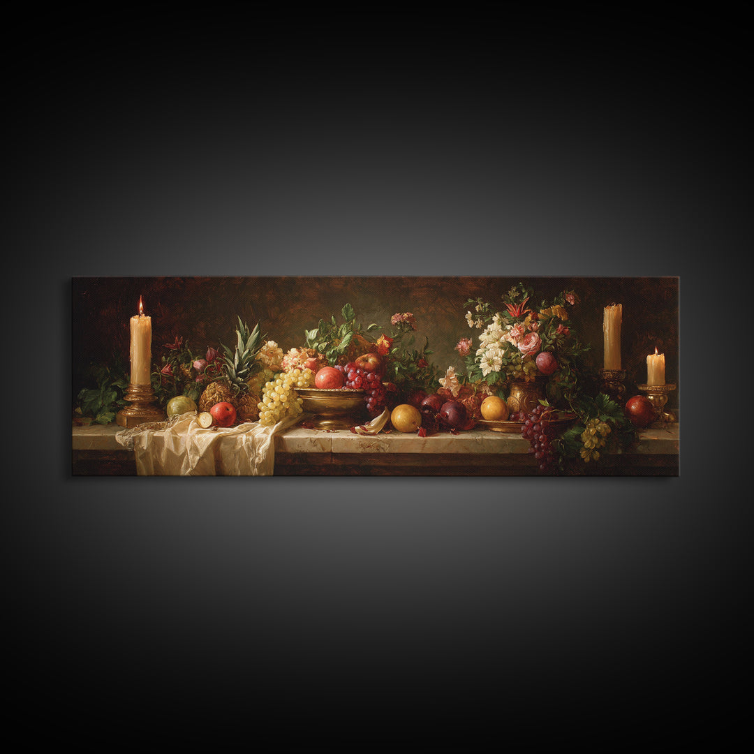 Classical Portrait with Dignified Lighting Canvas Print, Traditional Art, Textured Painting, Living Room Decor, Classic, TRA-3x1-48