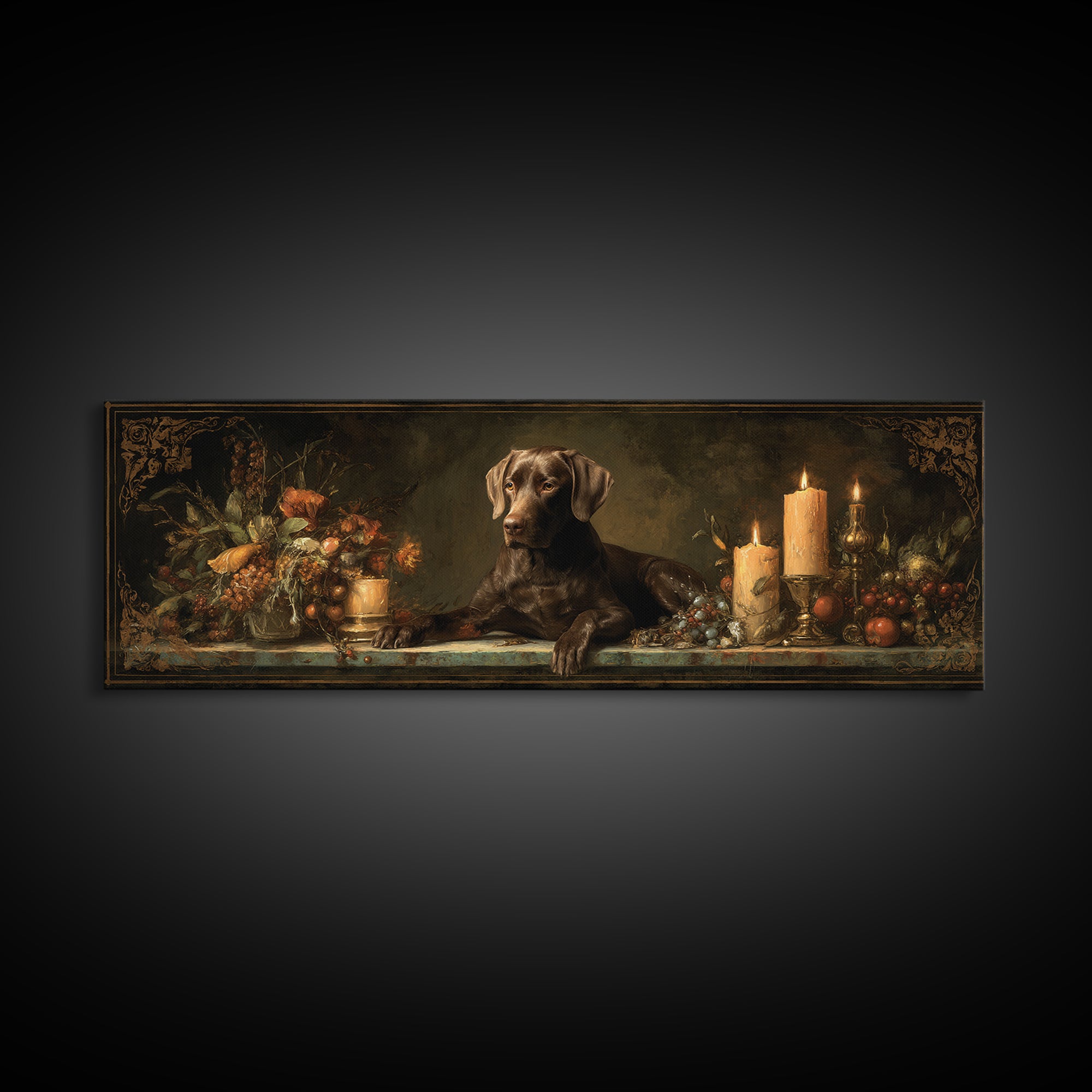 Hunting Dog Portrait Canvas Print, Traditional Art, Art, Living Room Decor, Fine Art, Classic, Printable Art, Art Commissions, TRA-3x1-76