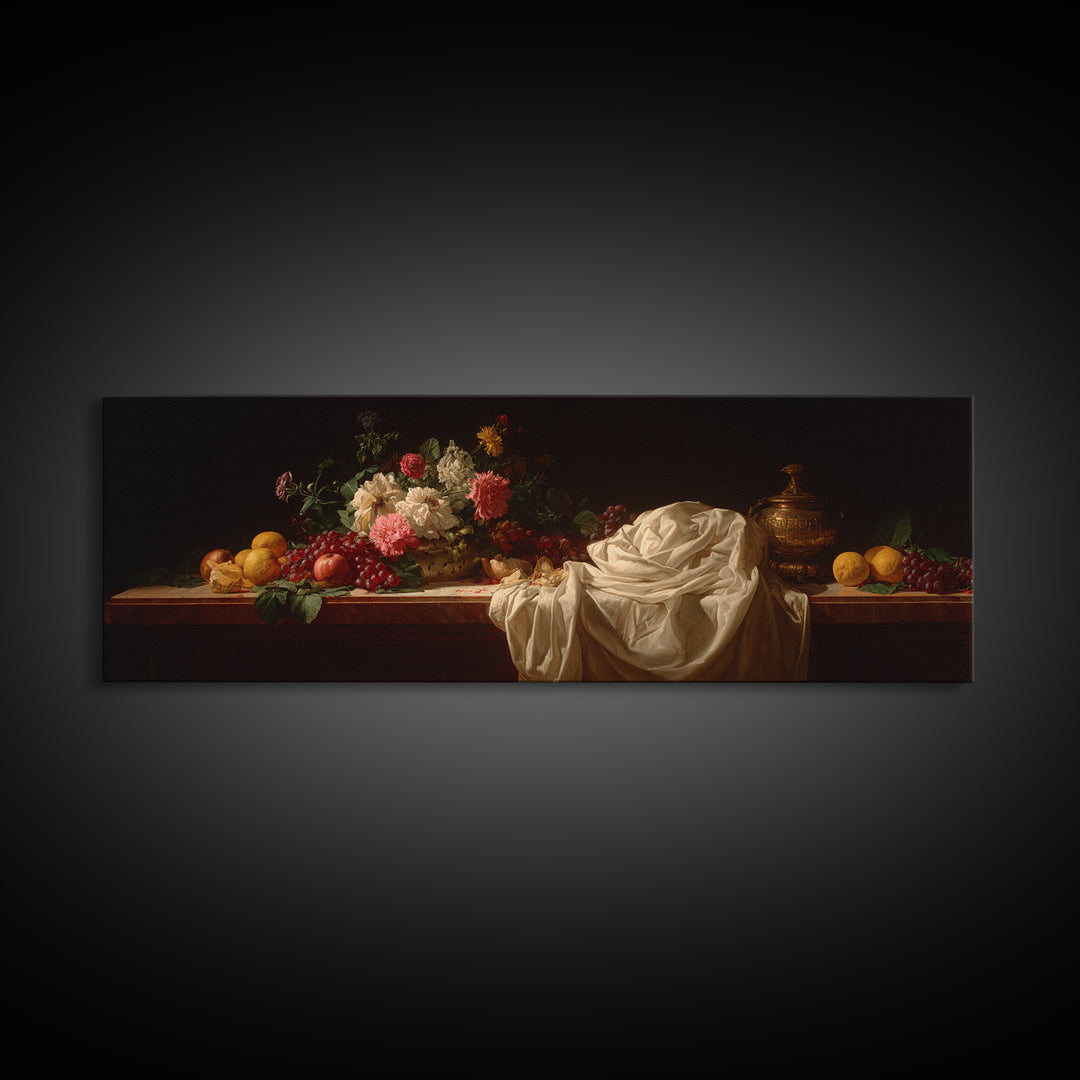 Classical Portrait with Dignified Lighting Canvas Print, Traditional Art, Textured Painting, Living Room Decor, Classic, TRA-3x1-96