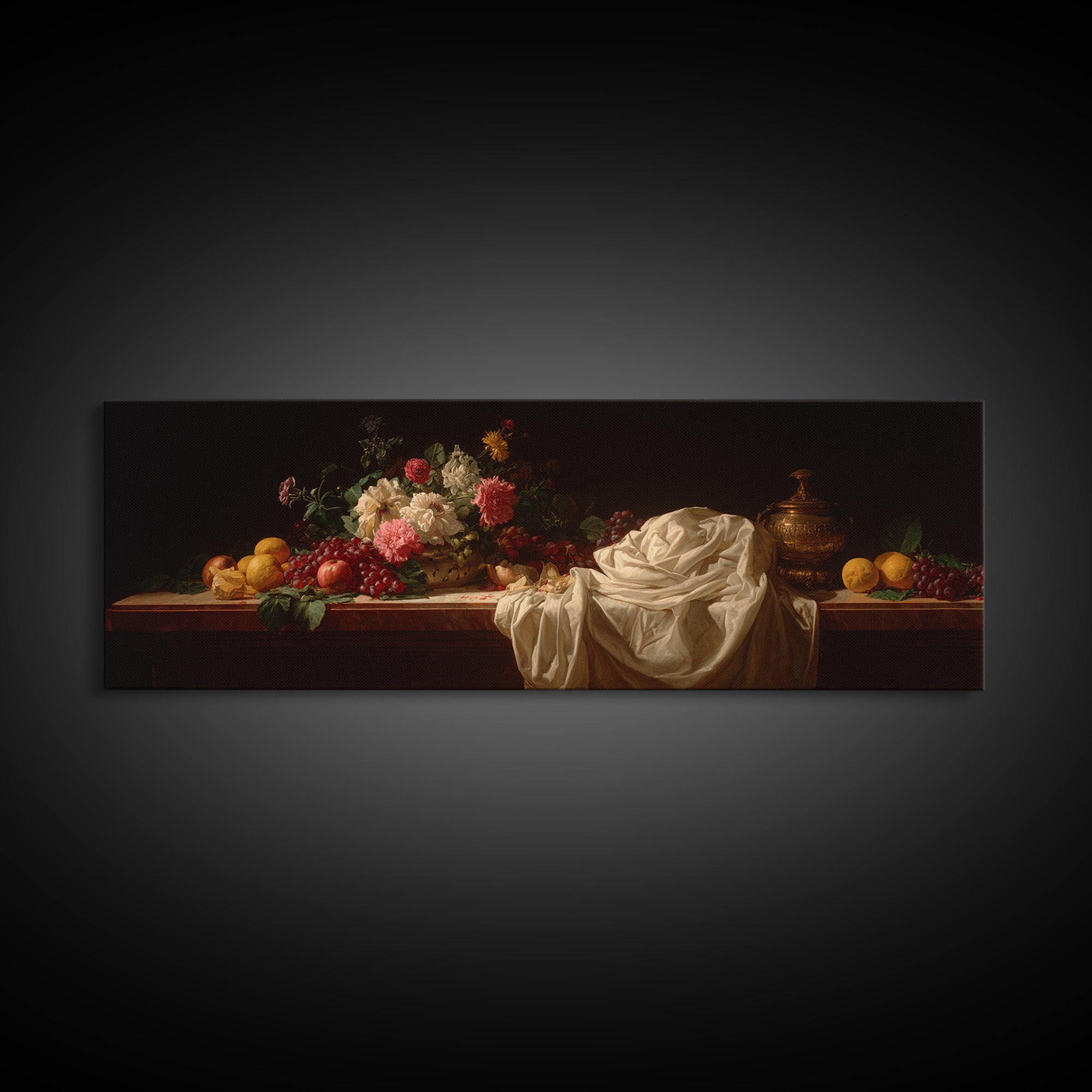 Classical Portrait with Dignified Lighting Canvas Print, Traditional Art, Textured Painting, Living Room Decor, Classic, TRA-3x1-96